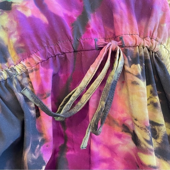 Handmade tie dye dress ruffle sleeveless lightning galaxy XXL purple - Picture 14 of 14